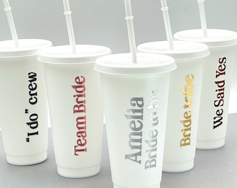 Personalized Bride To Be Plastic Cup: Bridal Shower Favor