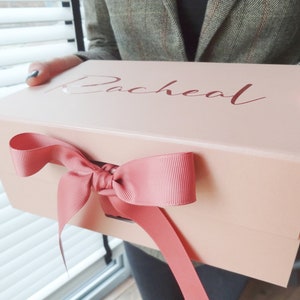 Luxury Gift Box, Present For Her, Gift Box With Name, Custom Gift, Bridesmaid Proposal, Wedding Favour, Decorative Box, Keepsake Rose gold
