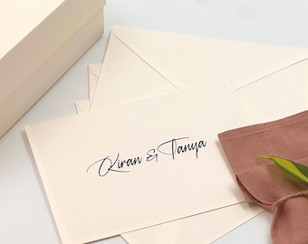 Personalized Calligraphy Name Stickers: Wedding Envelope Decals