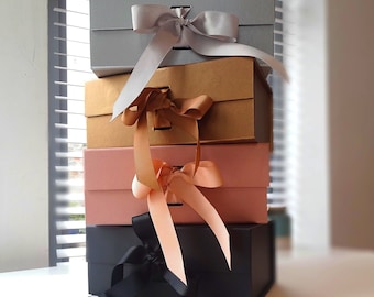 Gift Boxes With Lids, Bridesmaid Proposal, Wedding Gift, A5 Gift Box, Favour Boxes, Baby Shower, Rose Gold, Copper, Silver, Black