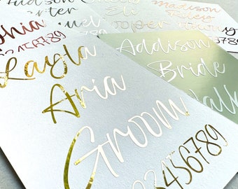 Custom Name Vinyl Decal: Calligraphy Stickers for Wedding Decor