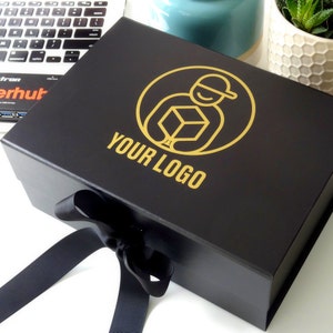 Gift Box With Logo, Custom Gift Box, Your Logo Here, Gift For Boss, Logo Sticker, Company Logo, Gift Box With Lids,