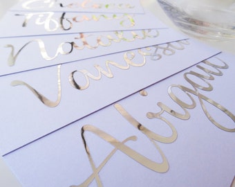 Silver Vinyl Name Decal - Custom Sticker for Wedding Glasses, Gift Boxes, Balloons