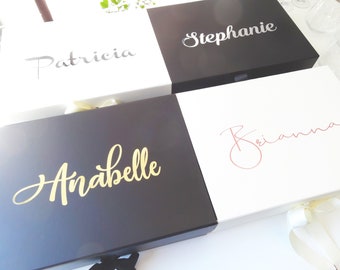 Caja de regalo personalizada grande con tapa magnética: ideal para bodas, pedidas de mano o cumpleaños.