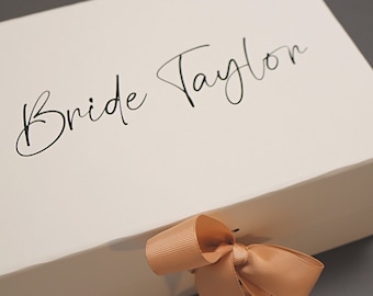 Personalised Name Vinyl Decal: Gift Box Stickers, Calligraphy Lettering