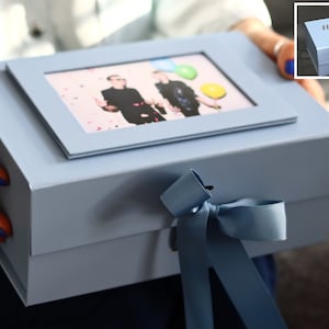 Personalized Photo Frame Gift Box: Magnetic Closure, Custom Ribbon