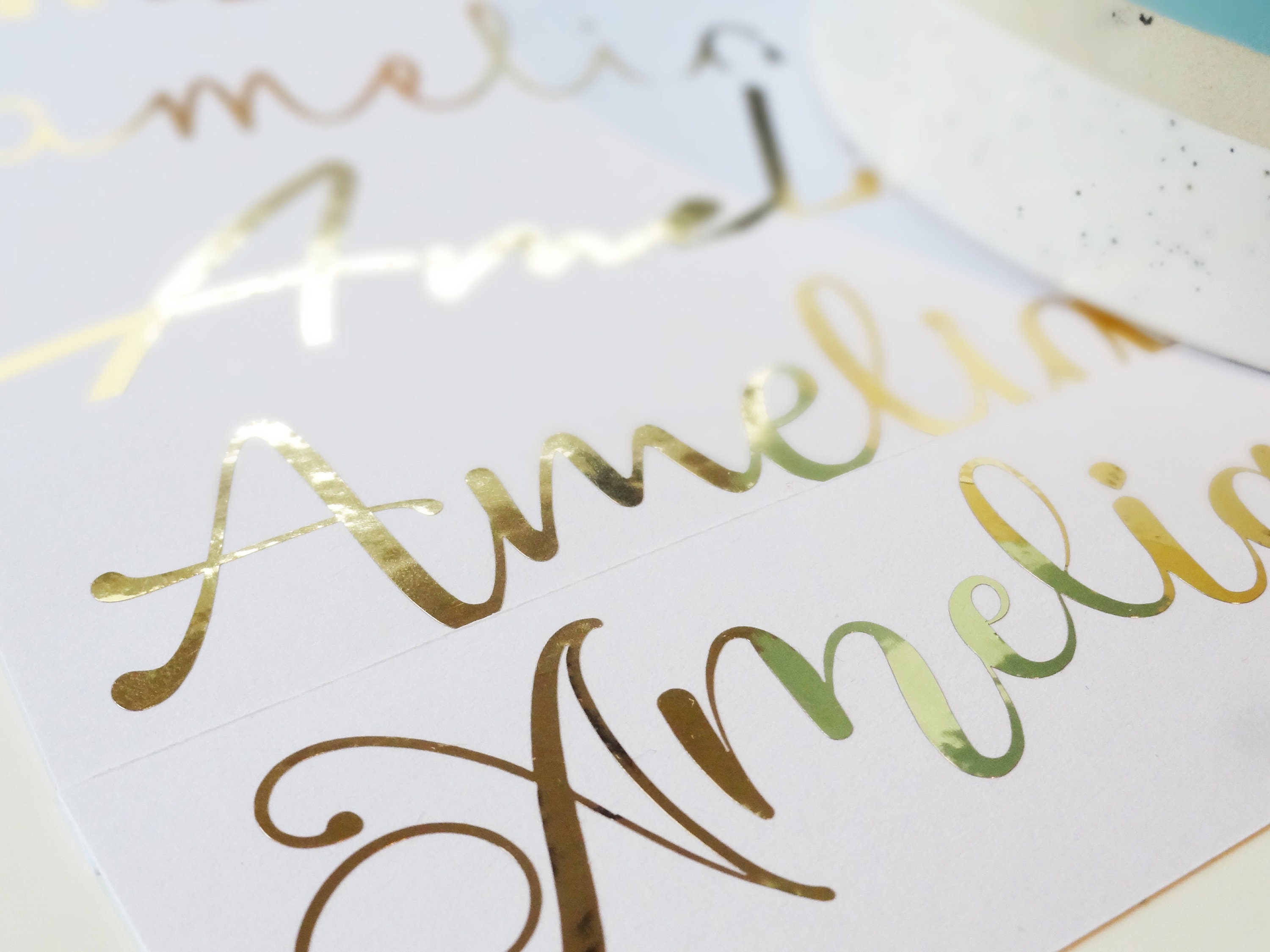 Gold Custom Stickers, Gift Box Sticker, Vinyl Name For Glass, Water Bottle Decal, Handwritten, Wedding, Bridesmaid, Maid Of Honor, Hen Party