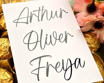 Handwritten Font Wedding Stickers | Personalized Gift Tags | Custom Name Decals