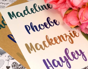 Vinylsticker naam - Gepersonaliseerde stickers glitter - aangepaste vinylbelettering