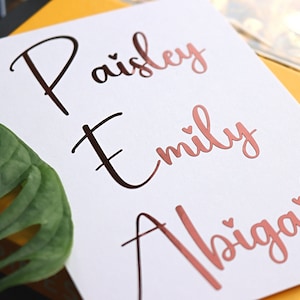 Folien-Vinyl-Namensaufkleber - Champagnerglas-Schriftzug - Benutzerdefinierte Script-Abziehbilder für Brautjungfer und Hochzeitsgeschenke