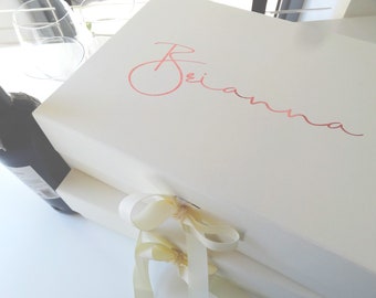 Geschenkbox, Personalisiertes Geschenk, Personalisiertes Namenskästchen, Kalligrafie Geschenkbox, Ihr Name hier, Brautjungfer Vorschlag, Hochzeitsgeschenk