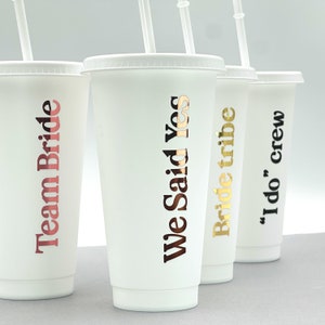 Tazze per addio al nubilato, Tumbler per matrimonio, Tazza fredda personalizzata, Abbiamo detto sì, Tazza Team Bride, I do Crew, Bride Tribe