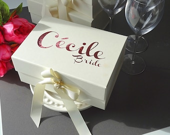 Gift Box With Name, Personalized Bride Box, Wedding Favor, Bridesmaid Proposal, Calligraphy Custom Box, Hen Party, Bachelorette Gift