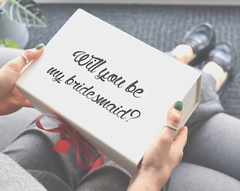 Geschenkbox-Vinyl-Aufkleber - Personalisierte Namensaufkleber für Brautjungfer-Vorschlag & Hochzeitsdekor