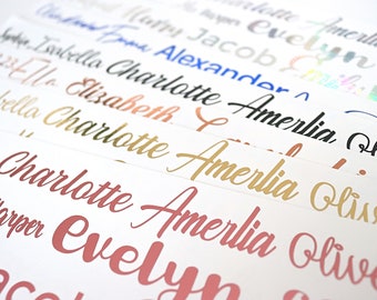 Custom Vinyl Stickers, Wide Font, Party & Gift Decals