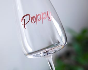 Name Stickers for Christmas - Wine & Champagne Glass Decals - Personalised Festive Vinyl Labels