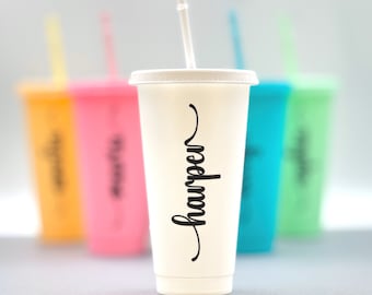 Vaso de plástico personalizado: Vasos de fiesta personalizados, vaso reutilizable de 24 oz