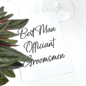 Aangepaste bruiloftsgaststickers met handgeschreven vinylbelettering voor feestbedankjes en rolstickers