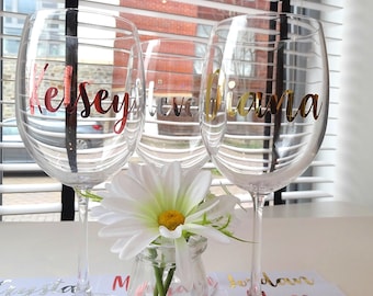 Custom Name Vinyl Decal Stickers: Wedding & Party Favors