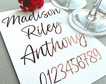 Personalised Wedding Flute Stickers: Vinyl Decals, Gift Box Labels