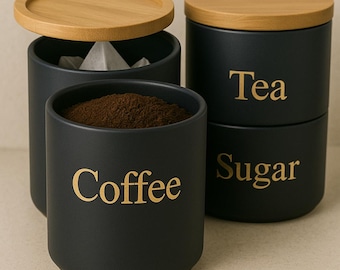 Tee Kaffee Zucker Aufkleber - Individuelle Etiketten für Küchengläser - Zuhause Organisation