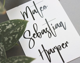 Personalised Name Vinyl Sticker: Calligraphy Font Decal