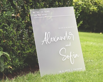 Vinilo adhesivo personalizado para letrero de bienvenida de boda – Adhesivo acrílico para letrero DIY