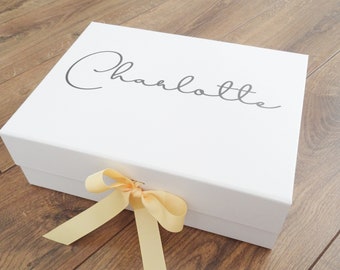 Personalized Wedding Gift Box, Magnetic Closure Keepsake Box
