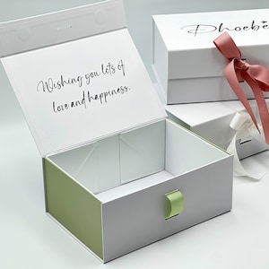 Personalised Magnetic Gift Box with Ribbon: Custom Keepsake Packaging