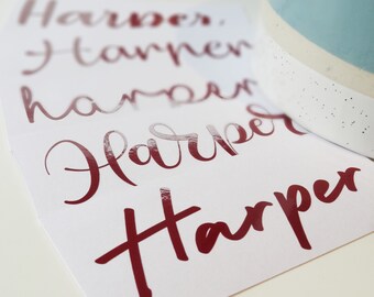 Personalisierte Name Vinyl Aufkleber: Burgundy Custom Stickers