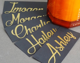 Custom Calligraphy Name Vinyl Stickers – Wedding, Party Decals