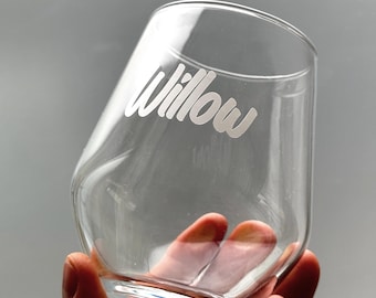 Personalised Wine Glass Decals with Custom Vinyl Lettering for Weddings, Hen Parties, and More