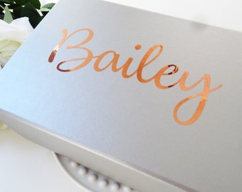 Calcomanías de vinilo con nombre personalizado, pegatinas para cajas de regalo de boda