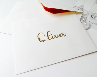 Calcomanías de vinilo con nombre caligráfico: pegatinas para sobres de boda