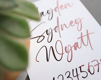 Handwritten Calligraphy Name Vinyl Stickers: Personalised Wedding Decals
