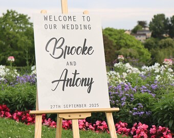 Welcome Entrance Sign, Personalised Wedding Reception, Custom Wedding Vinyl Decal, Event Signage Calligraphy, Standard and Custom Sizes