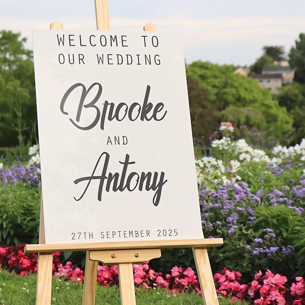 Welcome Entrance Sign, Personalised Wedding Reception, Custom Wedding Vinyl Decal, Event Signage Calligraphy, Standard and Custom Sizes