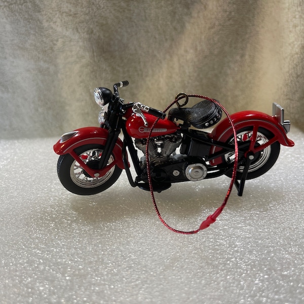 Custom Made Harley Davidson Pan Head Motorcycle Ornament / Fan pull   Ornament loop included