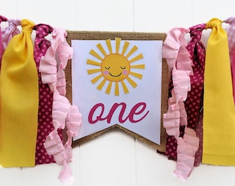 You are My Sunshine Highchair Banner 1st Birthday High Chair Bunting Sunshine Party  Decor  Photo Prop Sunshine Baby Shower Smash Cake Decor