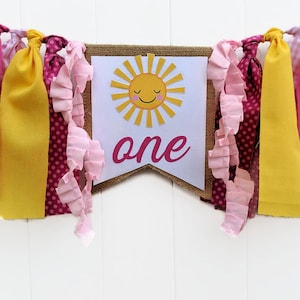 You are My Sunshine Highchair Banner 1st Birthday High Chair Bunting Sunshine Party Decor Photo Prop Sunshine Baby Shower Smash Cake Decor