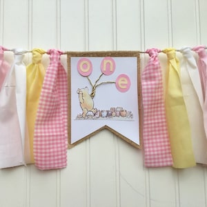 WINNIE the POOH Hochstuhl Banner, POOH 1st Birthday Hochstuhl, Winnie Partydekoration, Photo Prop, Winnie Baby Shower Smash Cake