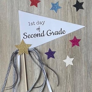 1st Day of 2nd Grade  Pennant, First Day of Second Grade Flag, 2024 Back to School, Photo Prop, Back to School Pennant Prop, School Picture