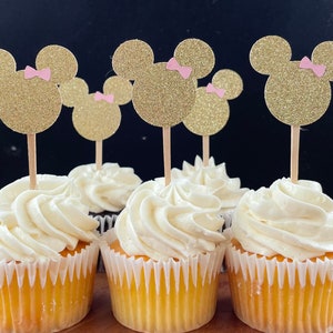 Minnie Cupcake Toppers,  Minnie 1st Birthday, Minnie Decorations,   Photo Prop, Minnie Smash Cake