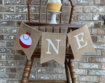 EEN visserijbanner, eerste verjaardag visserijbanner, één gors, één jutebanner, één visserij-kinderstoelbanner, handgeschilderd, vissen