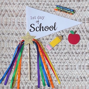 1st Day of School Pennant, First Day of School Flag, 2024 Back to School, Photo Prop, Back to School Pennant Prop, School Picture Prop