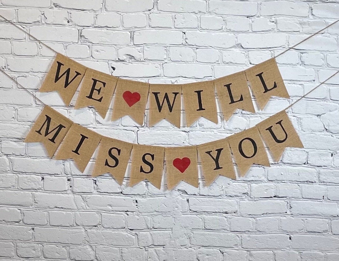 „We Will Miss You“ Banner-Set – 3-teilige Deko Für Abschied, Ruhestand & Abschluss (Glitzer, Flaggen, Girlande)