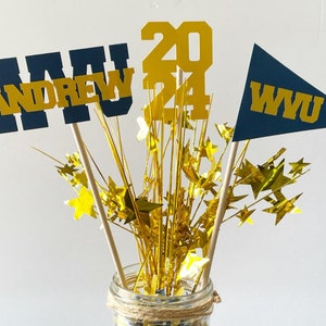 Graduation Centerpiece Sticks/Class of 2025/College Bound/Personalization/Sports Banquet Table Decor/Senior Banquet Decoration