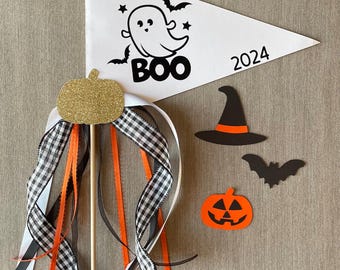 Boo Halloween Flag/Halloween Photo Prop/Boo Basket Decor/Assembled Trick or Treat Flag/Halloween Decoration/Ghost Flag