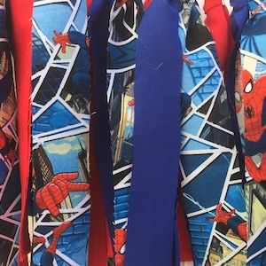 Spider Man Fabric Banner, Spider Man Garland, Scrappy Banner, Spider Man Decorations,  Birthday Party, Photo Prop,  Superhero, super hero