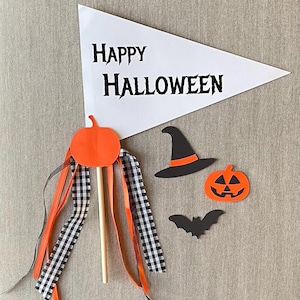 Happy Halloween Flag/Halloween Photo Prop/Boo Basket Decor/Assembled Trick or Treat Flag/Halloween Decoration/Ghost Flag
